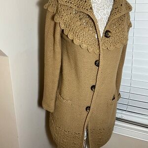 Gap women/big girls brown crochet cardigan  size xs ( women) 14-16 years( kids)